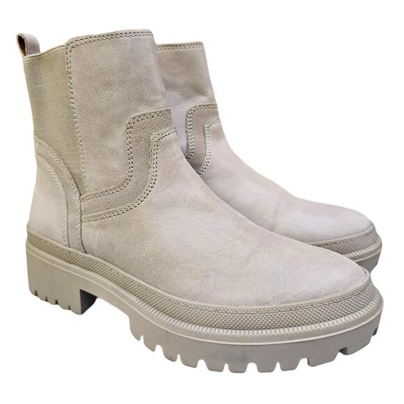 Lug Sole Chelsea Boots Tan Leather Lucky Brand Eabile Size 8 Chunky Platform - Picture 3 of 13